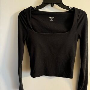 Hollister Contour Black Long Sleeve going out Top, cotton